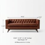 Lucera Chesterfield Tufted Leather Sofa with Handwoven Rattan – 3-Seater - Image 6