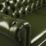 Timeless Leather Upholstered Chesterfield Tufted 3-Seater Sofa - Image 8