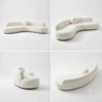 Mexico Fabric Upholstered Curved Sectional Sofa - Handcrafted - Image 12
