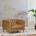 Handmade Vintage Leather Upholstered Chesterfield Tufted Armchair