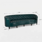 Aurora Quilted 4-Seater Leather Sofa - Image 6