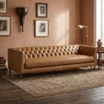 Lorento Leather Upholstered Chesterfield Tufted Sofa – Handcrafted 4-Seater