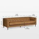 Lorento Leather Upholstered Chesterfield Tufted Sofa – Handcrafted 4-Seater - Image 5