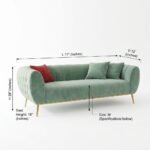 Lucera Pista Velvet Upholstered 3-Seater Sofa - Image 4