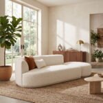 Monroe Velvet Upholstered Curved Sectional Sofa