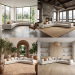 Georgia Fabric Upholstered Curved Large Sectional Sofa - Handcrafted - Image 12