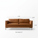 Langford Three-Seater Leather Sofa - Warm Brown - Image 5