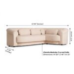 Illinois Fabric Upholstered Curved 4-Seater Sectional Sofa - Butter Pink - Image 5
