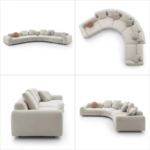 Georgia Fabric Upholstered Curved Large Sectional Sofa - Handcrafted - Image 7