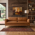 Langford Three-Seater Leather Sofa - Warm Brown