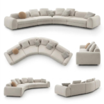 Georgia Fabric Upholstered Curved Large Sectional Sofa - Handcrafted - Image 8