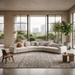 Georgia Fabric Upholstered Curved Large Sectional Sofa - Handcrafted