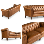Castello Genuine Leather Upholstered Chesterfield Sofa – 4-Seater - Image 4