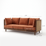 Auresta Rattan Cane Wood Frame Sofa – 3-Seater - Image 8