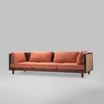 Auresta Rattan Cane Wood Frame Sofa – 3-Seater - Image 3