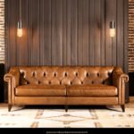Castello Genuine Leather Upholstered Chesterfield Sofa – 4-Seater