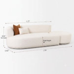 Monroe Velvet Upholstered Curved Sectional Sofa - Image 5