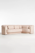 Illinois Fabric Upholstered Curved 4-Seater Sectional Sofa - Butter Pink - Image 8