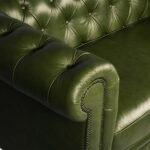 Maxico Genuine Leather Chesterfield Tufted Two-Seater Sofa - Deep Forest - Image 4