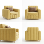Lusso Velvet Fabric Upholstery One-Seater Sofa - Elegant Comfort - Image 5