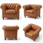 Georgia Genuine Leather Chesterfield Tufted Single Seater Sofa - Tan - Image 5