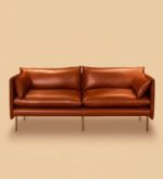 Alaska Tan Waxy Leather Three-Seater Sofa - Elegant & Durable - Image 2