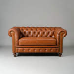 Maxico Genuine Leather Chesterfield Tufted Two-Seater Sofa – Tan - Image 2