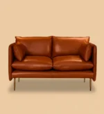 Alaska Berry Red Waxy Leather Two-Seater Sofa - Handmade Scandinavian Furniture - Image 10