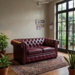 Maxico Genuine Leather Chesterfield Tufted Two-Seater Sofa – Burgundy