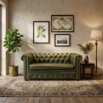 Maxico Genuine Leather Chesterfield Tufted Two-Seater Sofa - Deep Forest