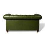 Maxico Genuine Leather Chesterfield Tufted Two-Seater Sofa - Deep Forest - Image 6