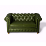 Maxico Genuine Leather Chesterfield Tufted Two-Seater Sofa - Deep Forest - Image 7