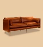 Alaska Tan Waxy Leather Three-Seater Sofa - Elegant & Durable - Image 5