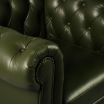 Georgia Genuine Leather Chesterfield Tufted Single Seater Sofa – Deep Forest - Image 7