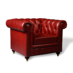 Georgia Genuine Leather Chesterfield Tufted Single Seater Sofa – Brown - Image 2