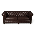 New Jersey Genuine Leather Chesterfield Tufted 3-Seater Sofa – Cocoa Brown - Image 5