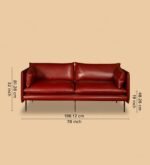 Alaska Tan Waxy Leather Three-Seater Sofa - Elegant & Durable - Image 10
