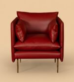 Alaska Tan Waxy Leather Lounge Chair - Modern Single Seater Sofa - Image 9