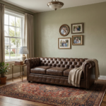 New Jersey Genuine Leather Chesterfield Tufted 3-Seater Sofa – Cocoa Brown