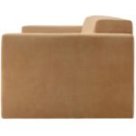 Scandinavian Elegance Leather Upholstered Three-Seater Sofa - Caramel Brown - Image 6