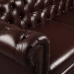 New Jersey Genuine Leather Chesterfield Tufted 3-Seater Sofa – Cocoa Brown - Image 7