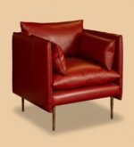 Alaska Tan Waxy Leather Lounge Chair - Modern Single Seater Sofa - Image 8