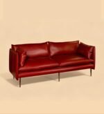 Alaska Tan Waxy Leather Three-Seater Sofa - Elegant & Durable - Image 9