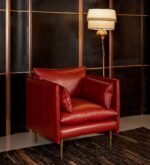 Alaska Tan Waxy Leather Lounge Chair - Modern Single Seater Sofa - Image 7