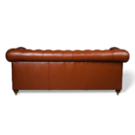 New Jersey Genuine Leather Chesterfield Tufted 3-Seater Sofa - Brown - Image 5