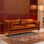 Alaska Tan Waxy Leather Three-Seater Sofa - Elegant & Durable