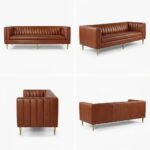 Channel Genuine Leather Three-Seater Sofa - Image 6