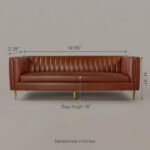 Channel Genuine Leather Three-Seater Sofa - Image 8
