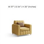 Lusso Velvet Fabric Upholstery One-Seater Sofa - Elegant Comfort - Image 3