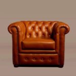 Georgia Genuine Leather Chesterfield Tufted Single Seater Sofa - Tan - Image 9